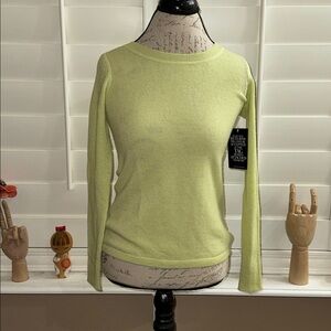 Pure Collection Gassato Cashmere Ribbed Sweater Winter Lime